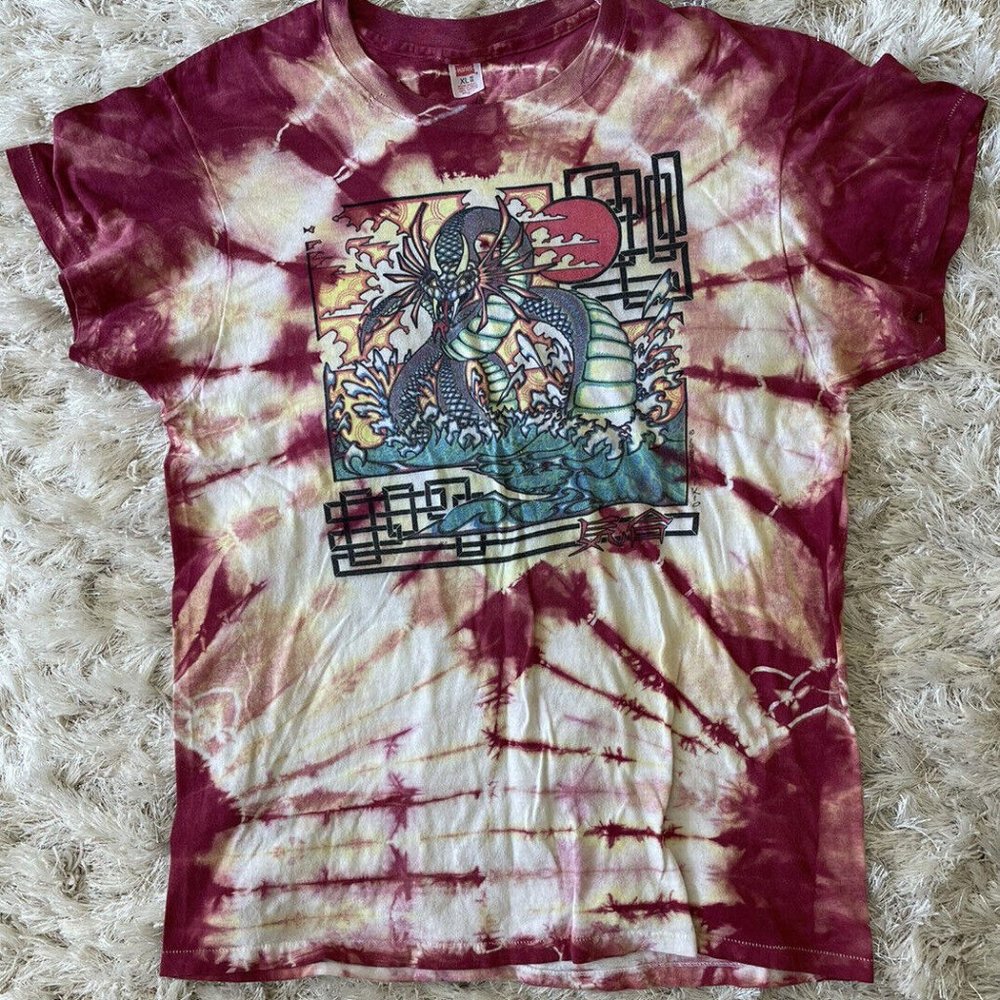 RARE Vintage 80s Kennedy Mikio Grateful Dead Tie-Dye T-Shirt. Size XL